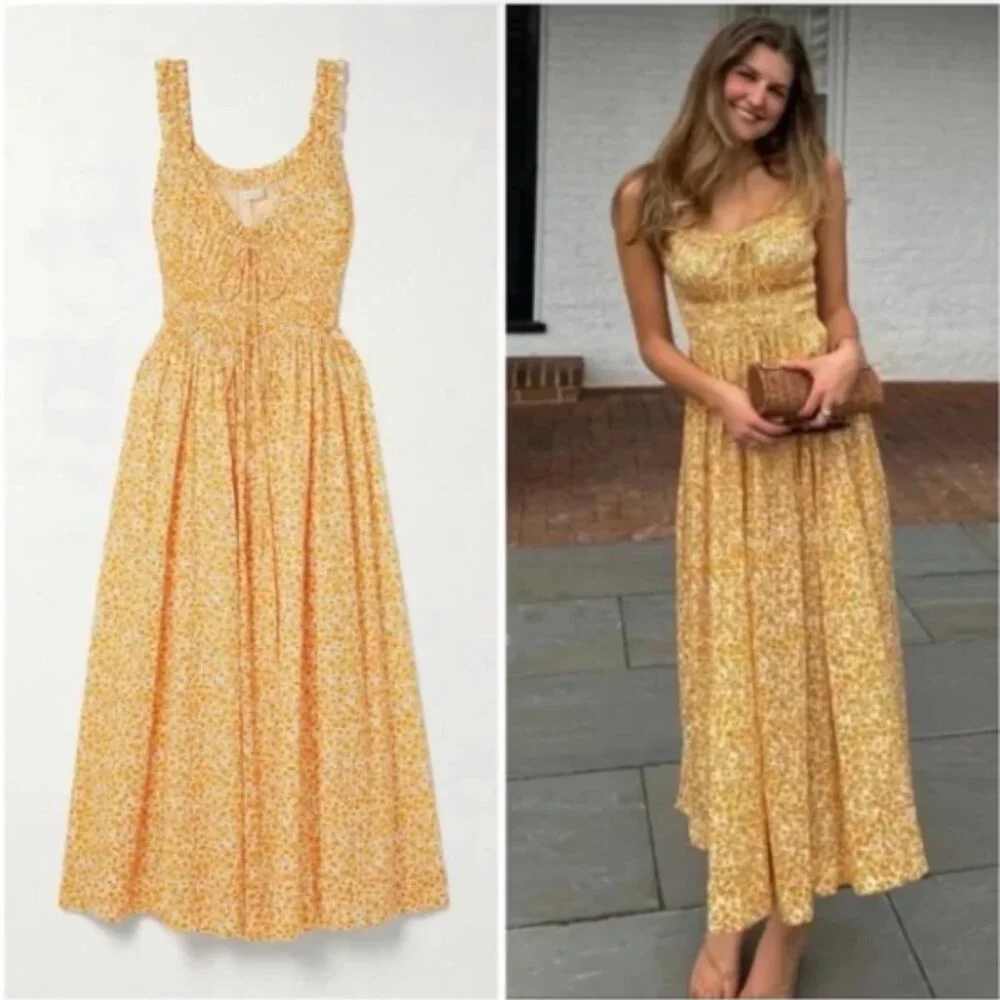 DÔEN Emmaretta Floral Cotton Midi-Dress - Picture 1 of 7